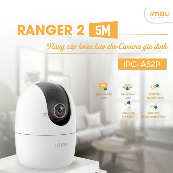Camera IP Wifi IMOU Ranger IPC-A52P (3K 5MP/ Quay quét)
