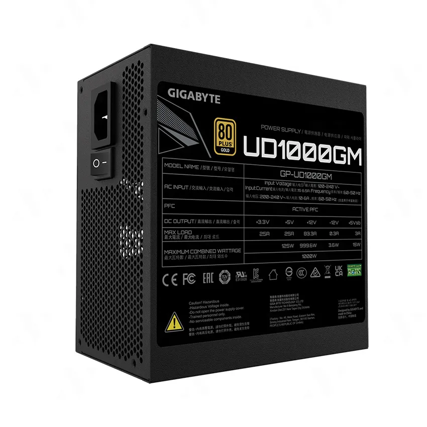 Nguồn Máy Tính Gigabyte UD1000GM 1000W/Gold/Mod/