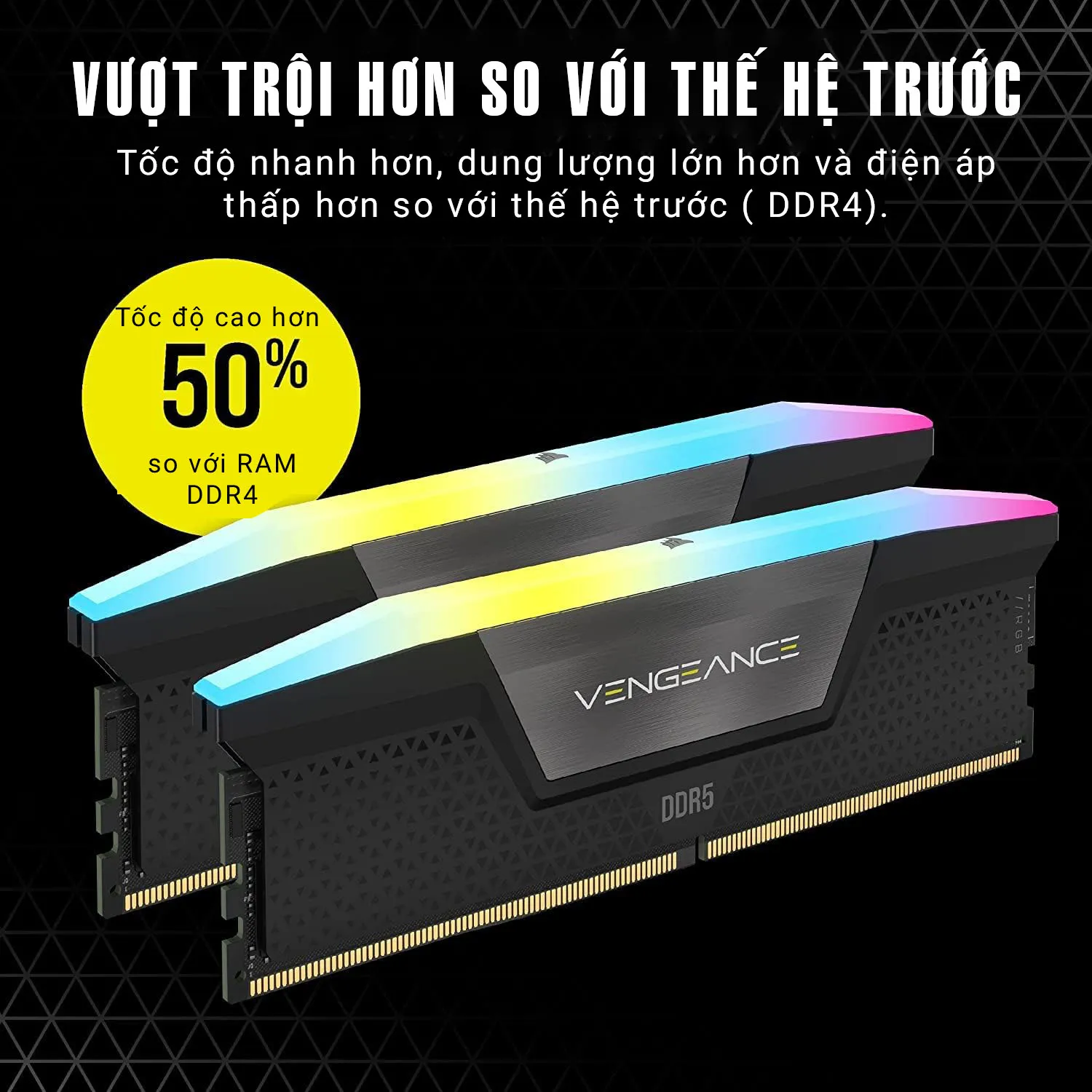 Ram Corsair 16GB 6000Mhz DDR5 Vengeance RGB Grey Heatspreader(CMH16GX5M1E6000Z36)