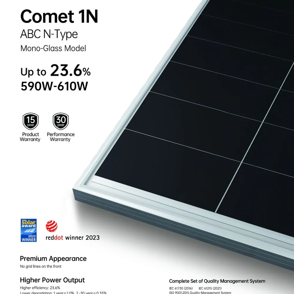 Tấm Pin Năng Lượng Mặt Trời AIKO 650W, 1 Mặt Kính