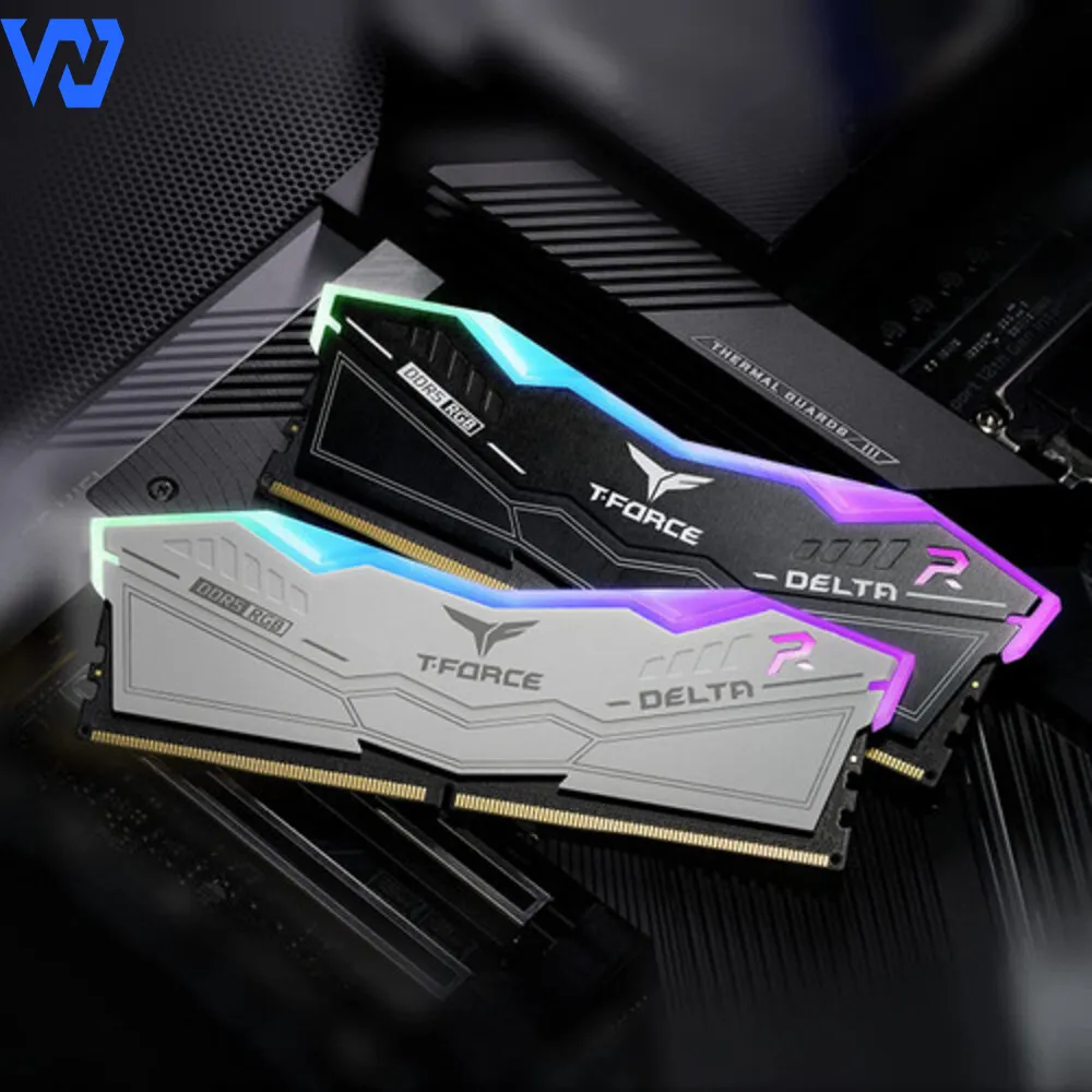 Ram PC TeamGroup T-Force Delta White RGB 32GB 2x16GB DDR5 6000Mhz