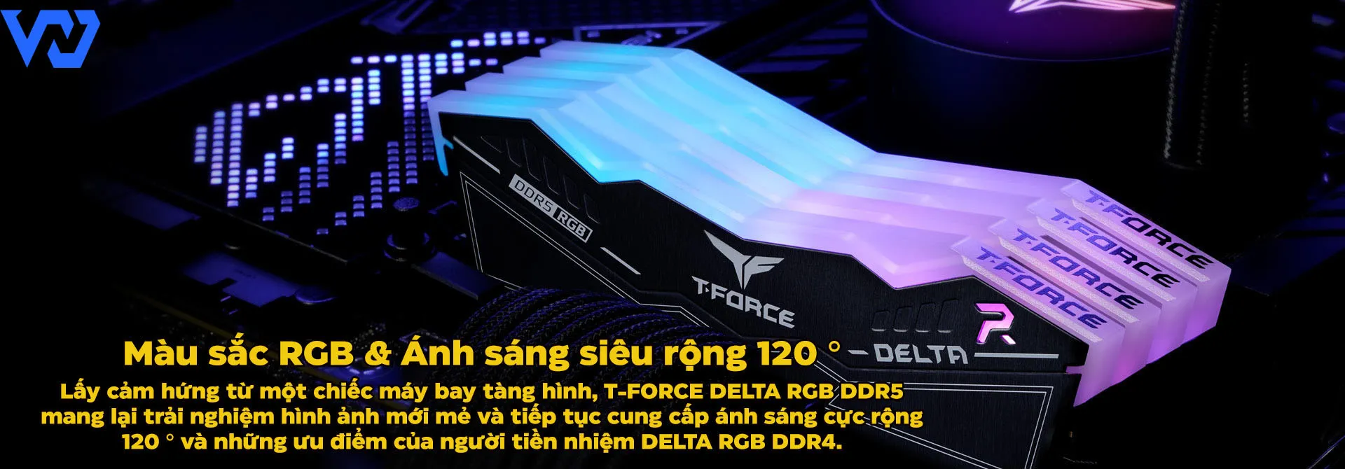 Ram PC TeamGroup T-Force Delta RGB Black 16GB DDR4 3600MHz