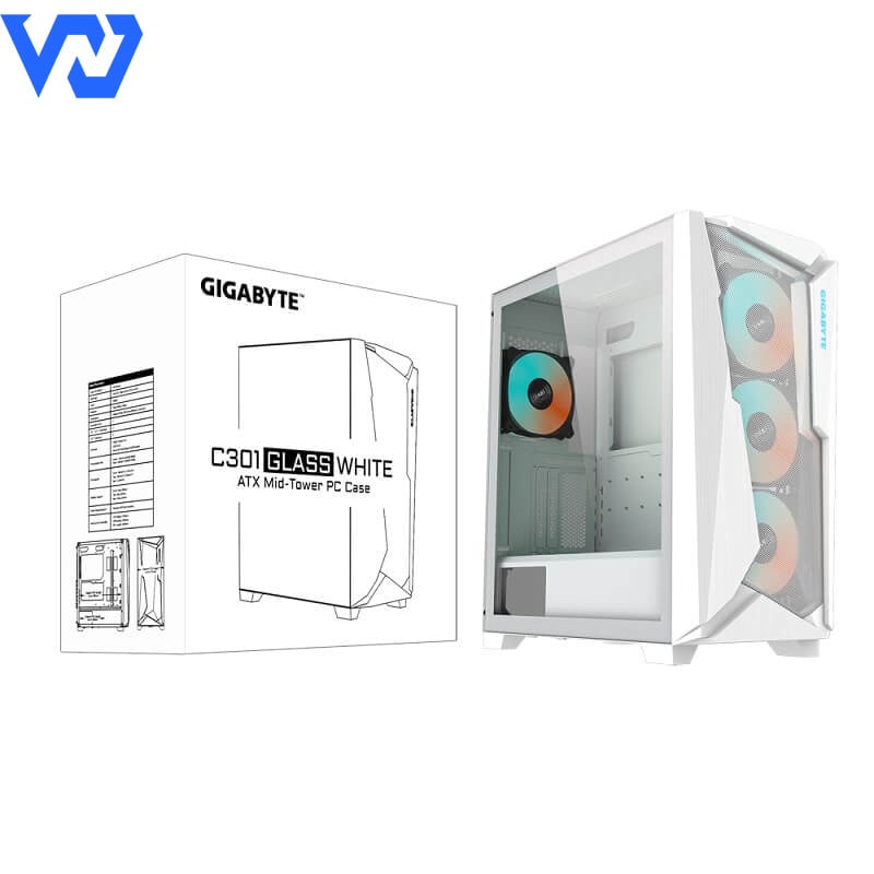 Case Máy Tính Gigabyte C301 Glass White