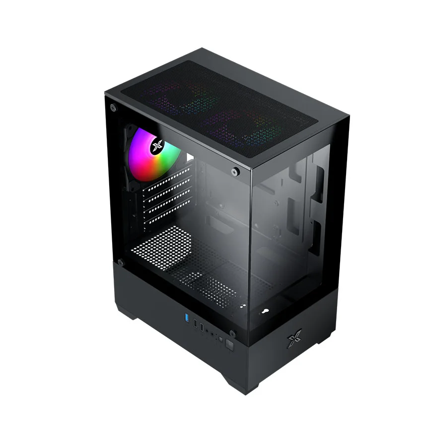 Case Xigmatek View II 3F (3 Fan) _EN49187 (M-ATX, Sẵn 3 Fan RGB, Màu Đen )