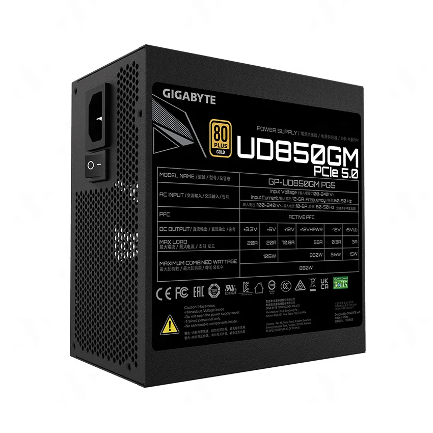 Nguồn Máy Tính Gigabyte UD850GM 850W/Gold/Mod