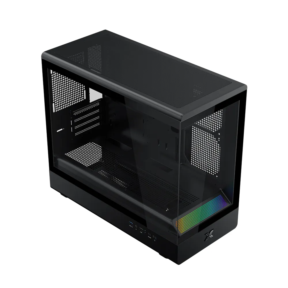 Case Xigmatek Pura ML (No Fan)_EN48463 (MATX, Màu Đen, Kính Cường Lực)