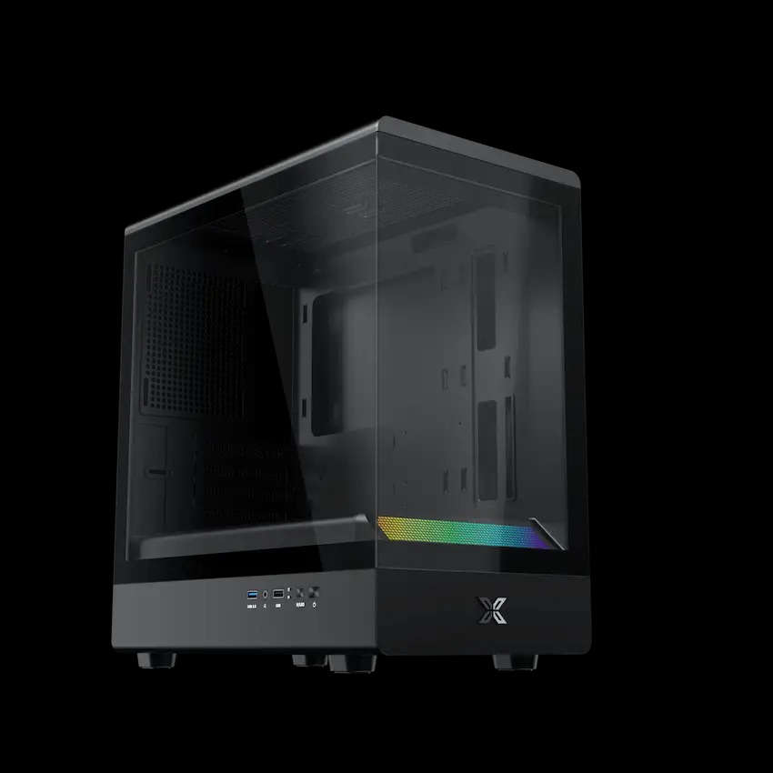 Case Xigmatek Pura MS (No Fan)_EN48487 (MATX, Màu Đen, Kính Cường Lực)