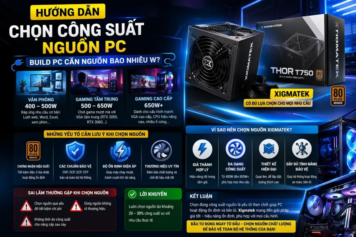 Hướng Dẫn Chọn Công Suất Nguồn PC Phù Hợp – Build PC Cần Bao Nhiêu W? — hình minh họa 3