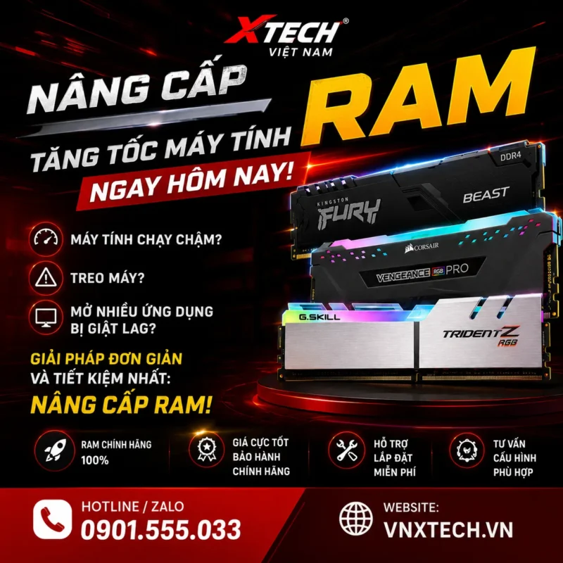 Nâng Cấp RAM Chính Hãng – Giải Pháp Tăng Tốc Máy Tính Hiệu Quả Và Tiết Kiệm Tại XTECH Việt Nam — hình minh họa 1