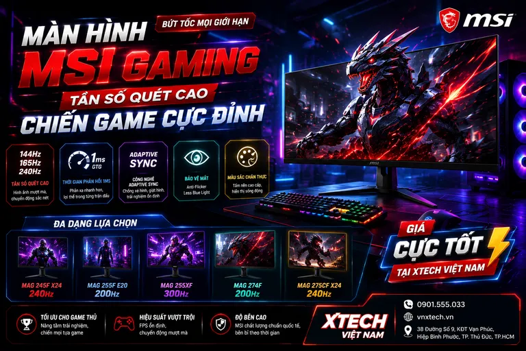 🔥 MÀN HÌNH MSI GAMING – TẦN SỐ QUÉT CAO, CHIẾN GAME CỰC ĐỈNH 🔥 — hình minh họa 1